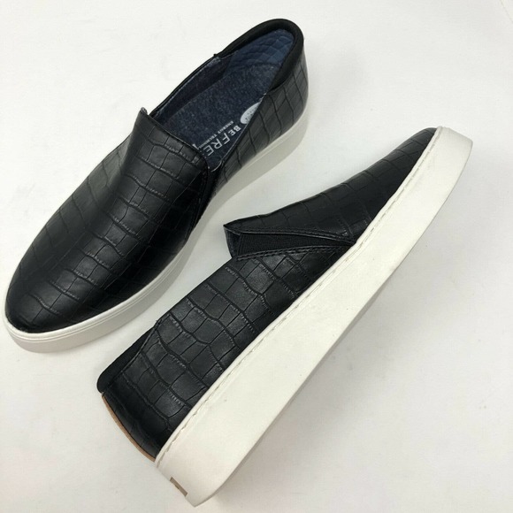 Dr Scholl's Womens sz 9M Black Croc Embossed Slip-On DownTown Sneakers NWB - Picture 8 of 10